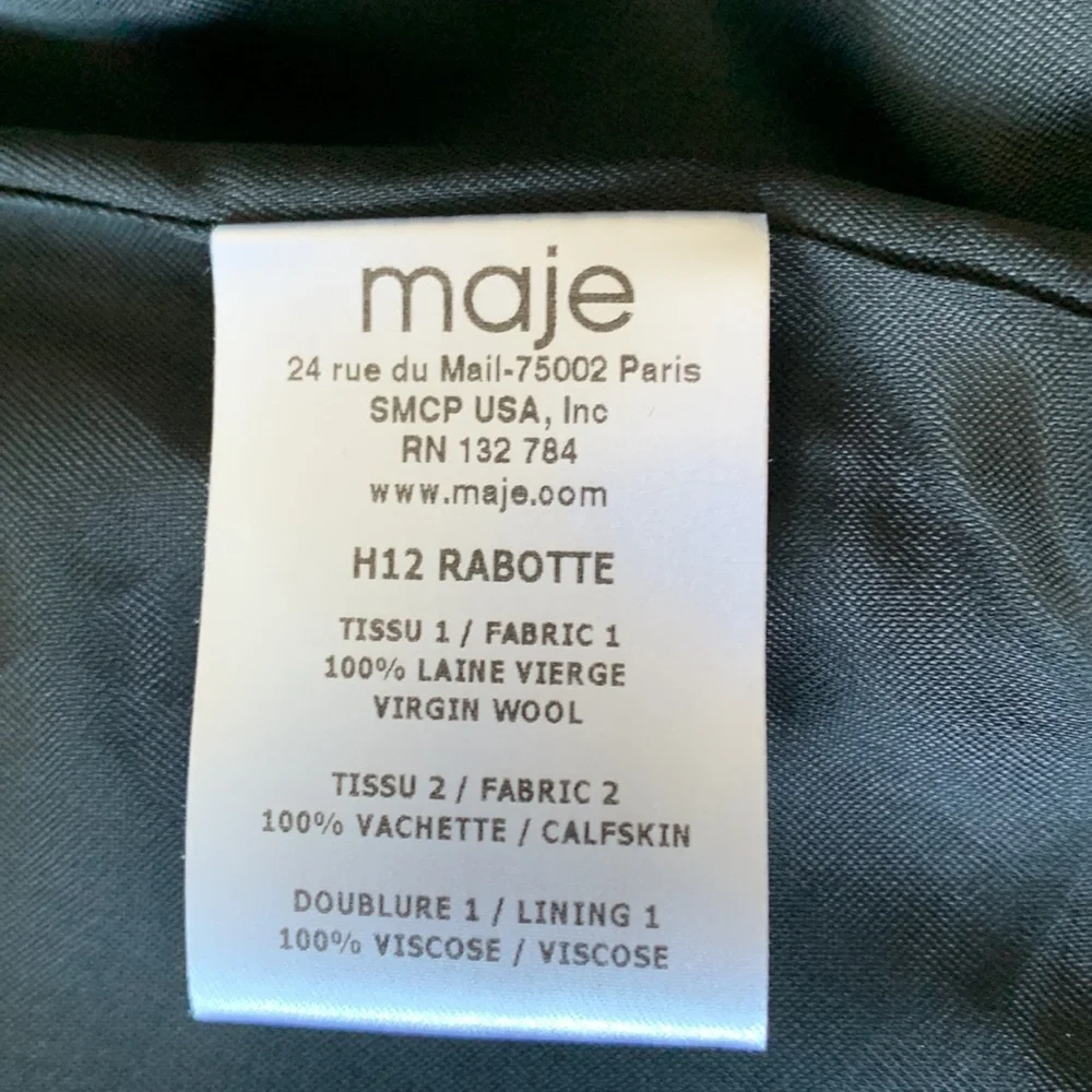 Bright blue blazer with leather detailing - Picture 4 of 5